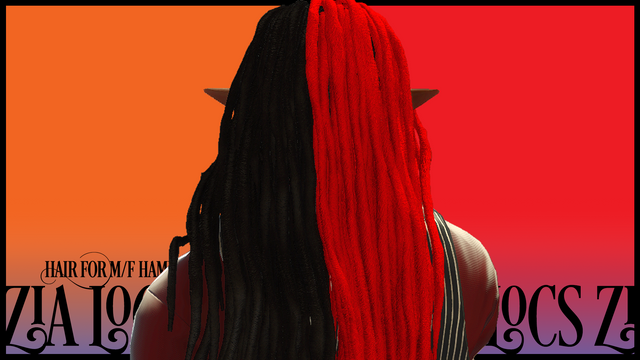 Zia locs hair mod for ffxiv. Back, male view. 